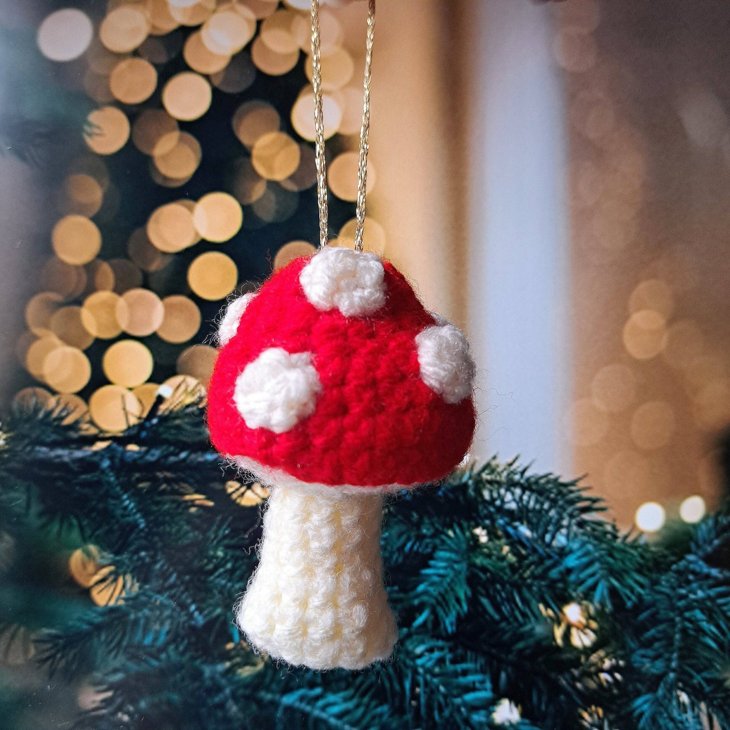 Hanging Toadstool Printed Crochet Pattern | Amigurumi Fungi