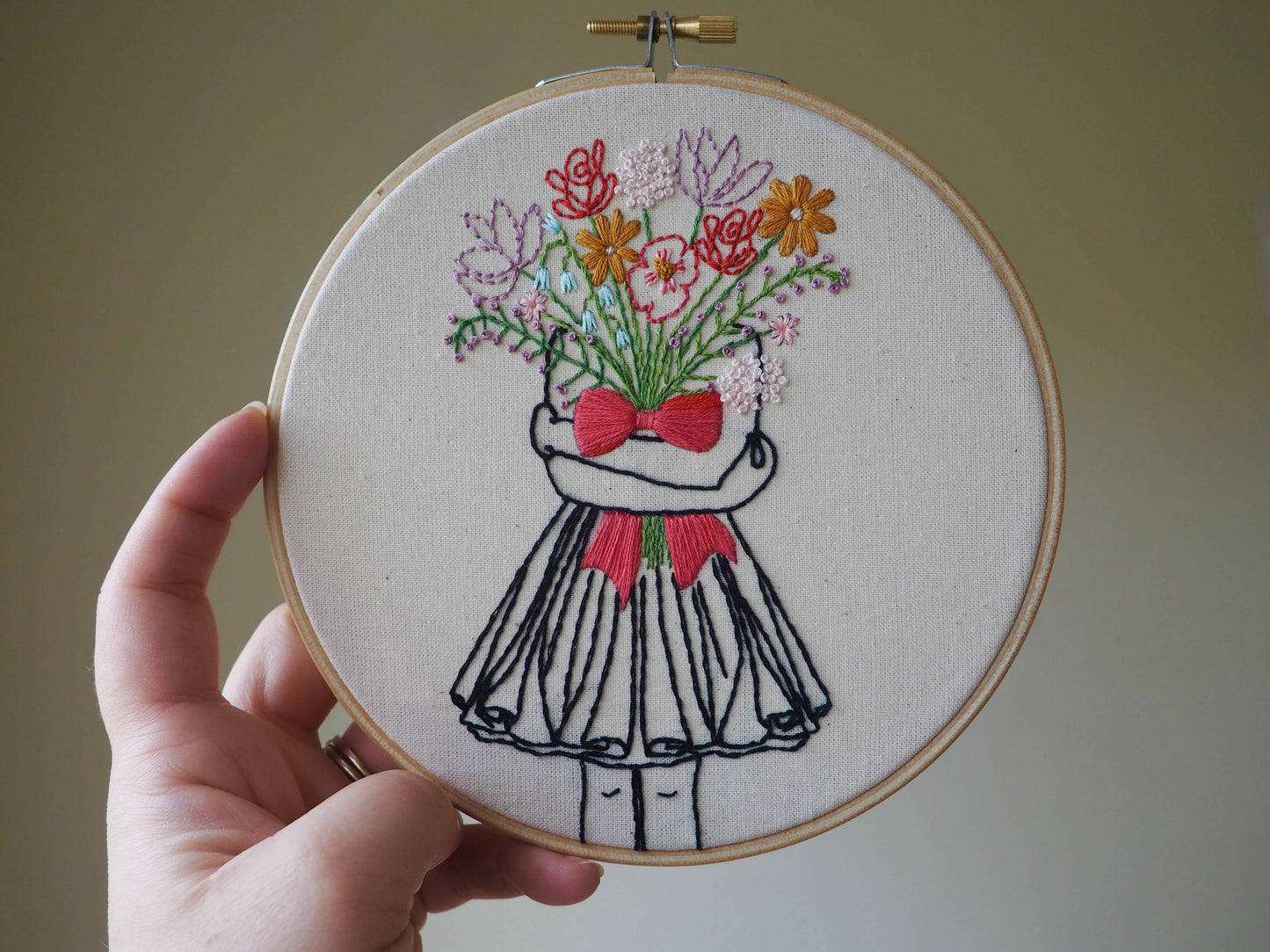 Flower Girl Embroidery Kit