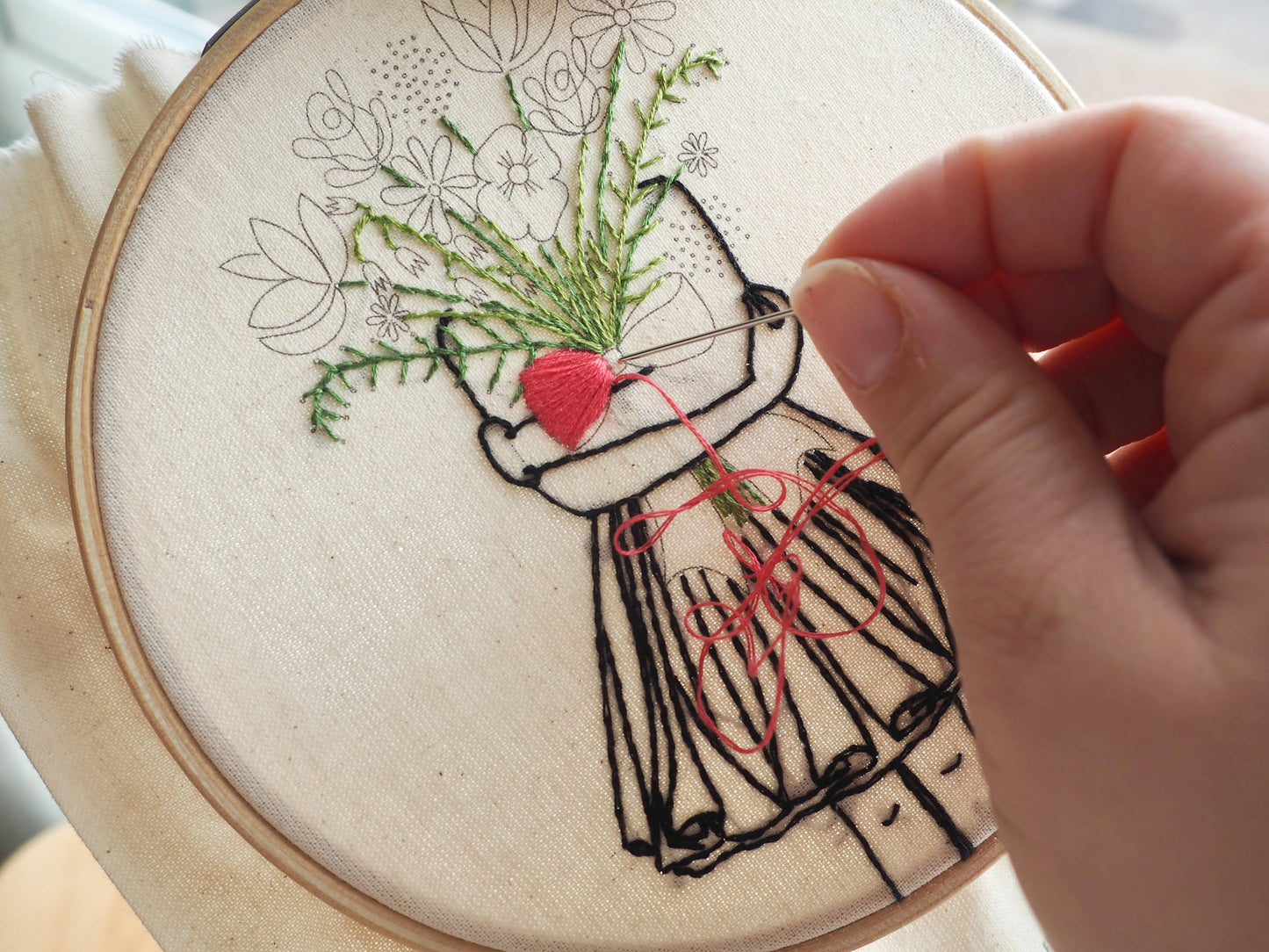 Flower Girl Embroidery Kit