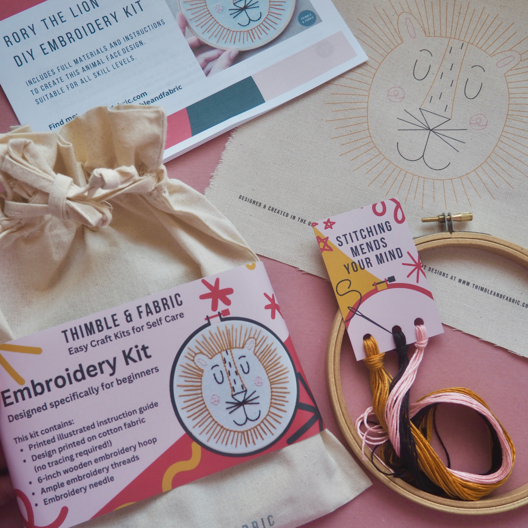 Lion Embroidery Kit