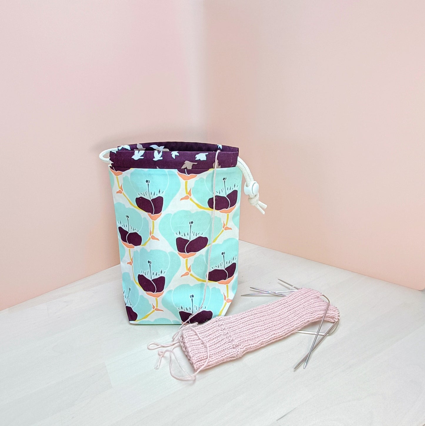 Sock Drawstring Project Bag