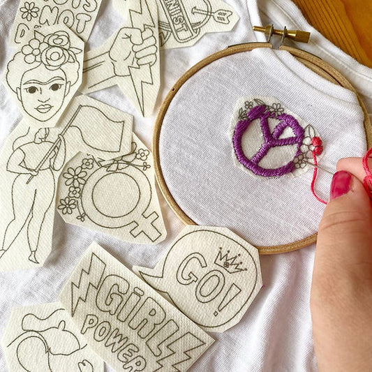 Girl Power Stick and Stitch Embroidery Patches
