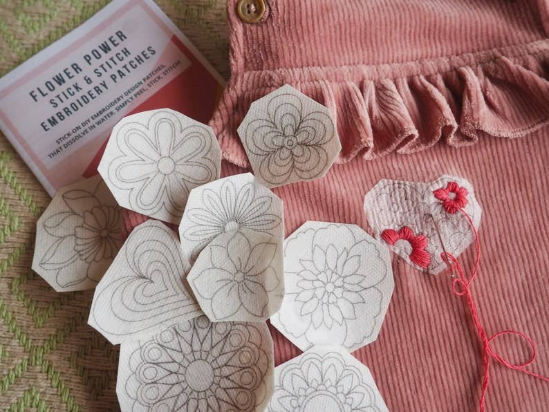 Flower Power Stick and Stitch Embroidery Patches