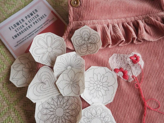 Flower Power Stick and Stitch Embroidery Patches