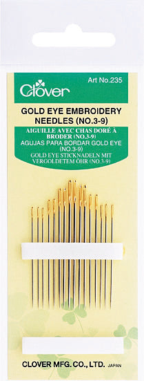 Gold Eye Embroidery Needles No. 3-9