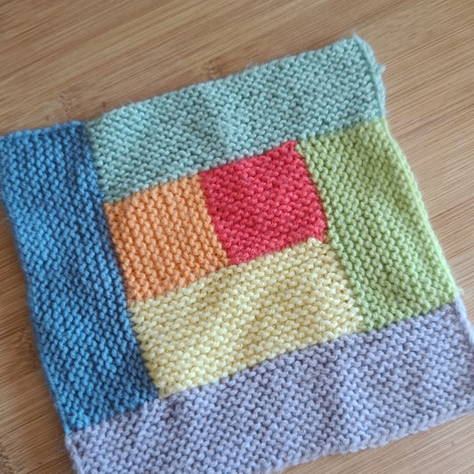 Log Cabin Knit Blanket