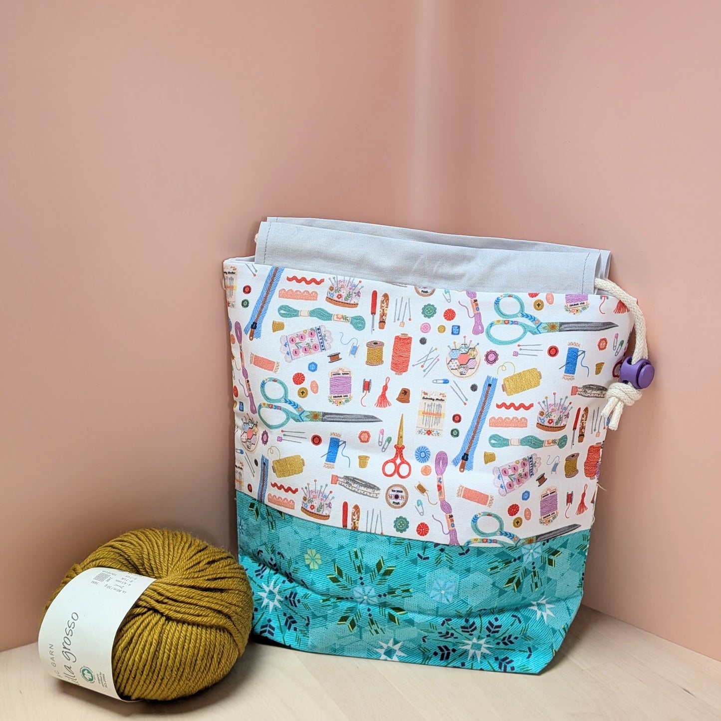 Scarf Drawstring Project Bag