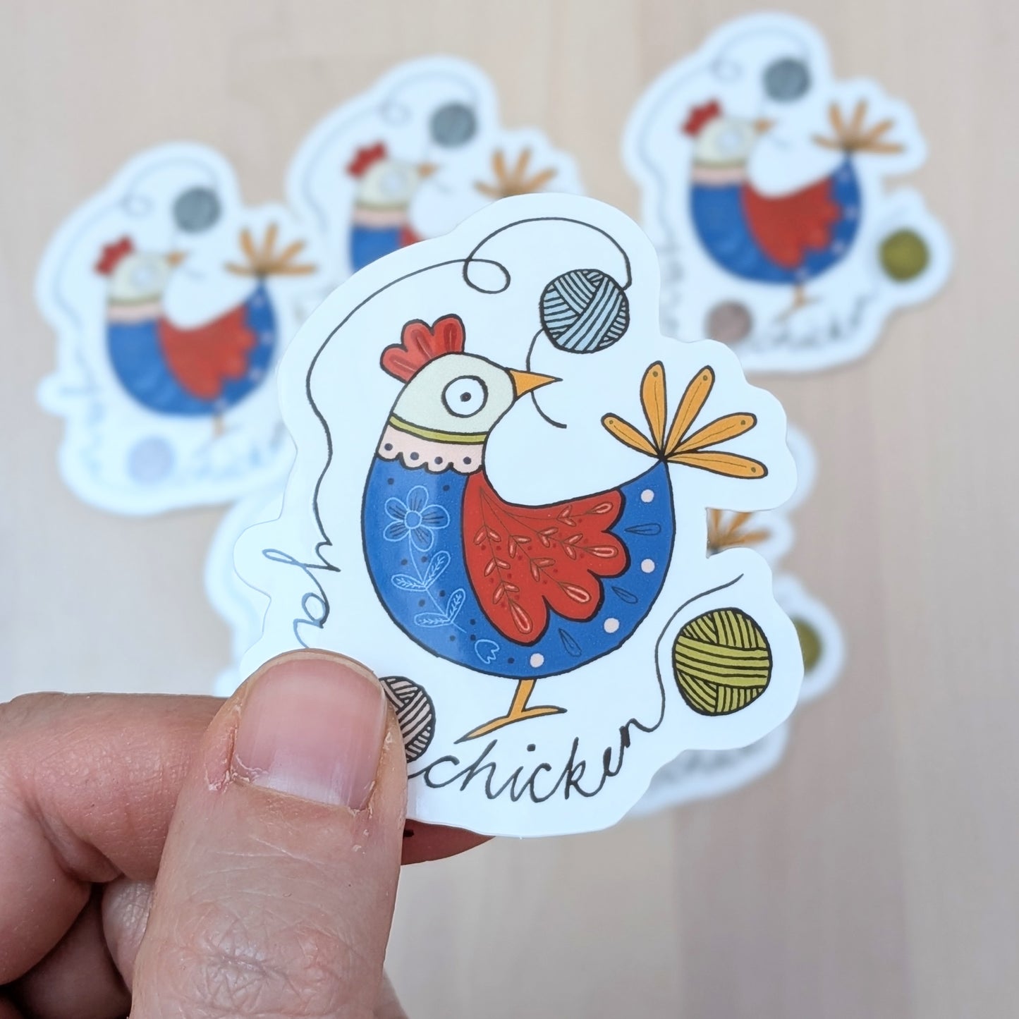 Yarn Chicken Vinyl Sticker