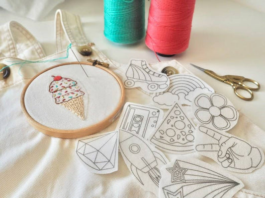 Stick and Stitch Embroidery Patches Retro