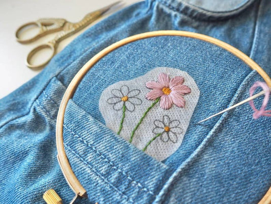 Floral Stick and Stitch Embroidery Patches