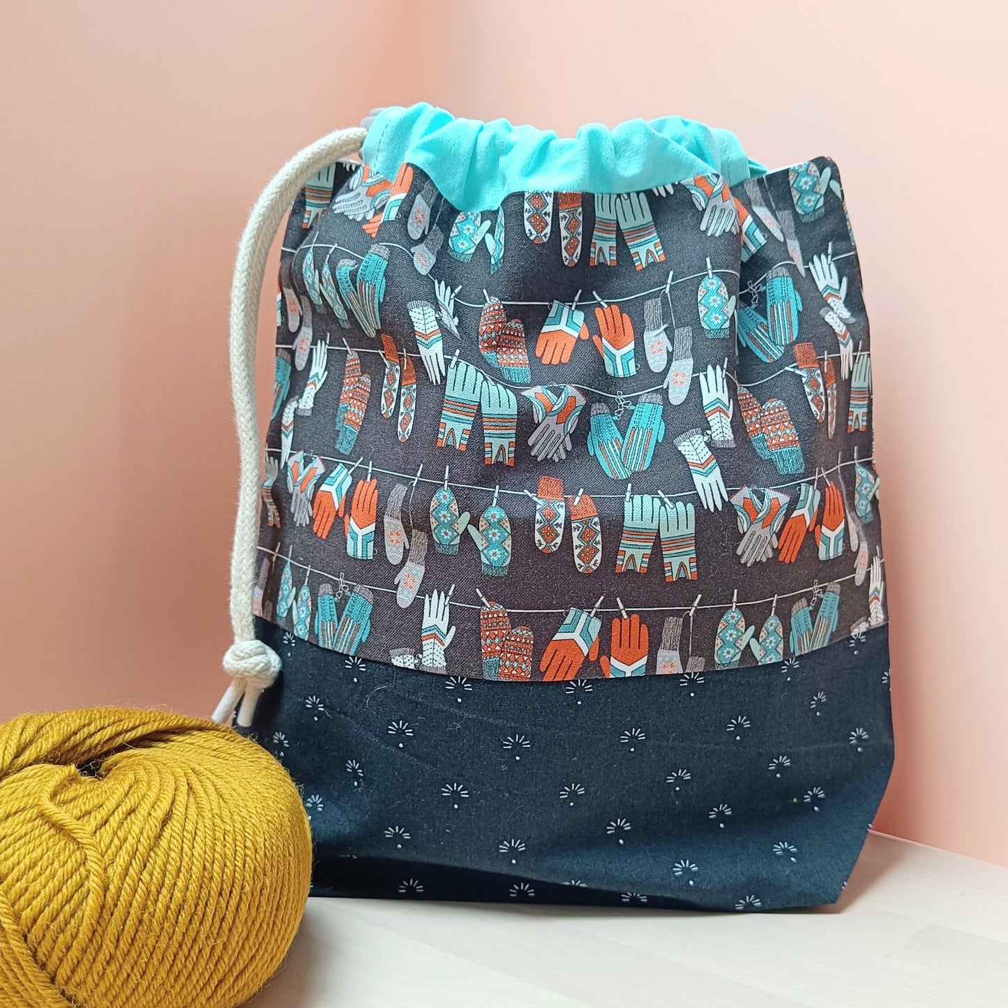 Scarf Drawstring Project Bag