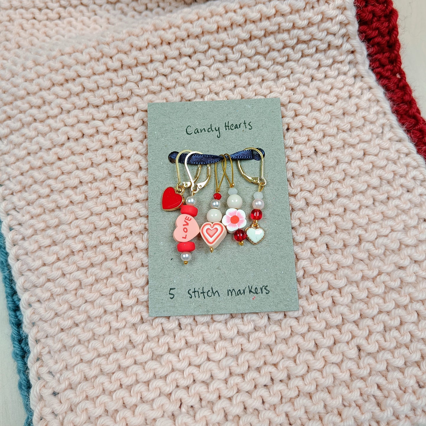 Candy Hearts Stitch Marker Set