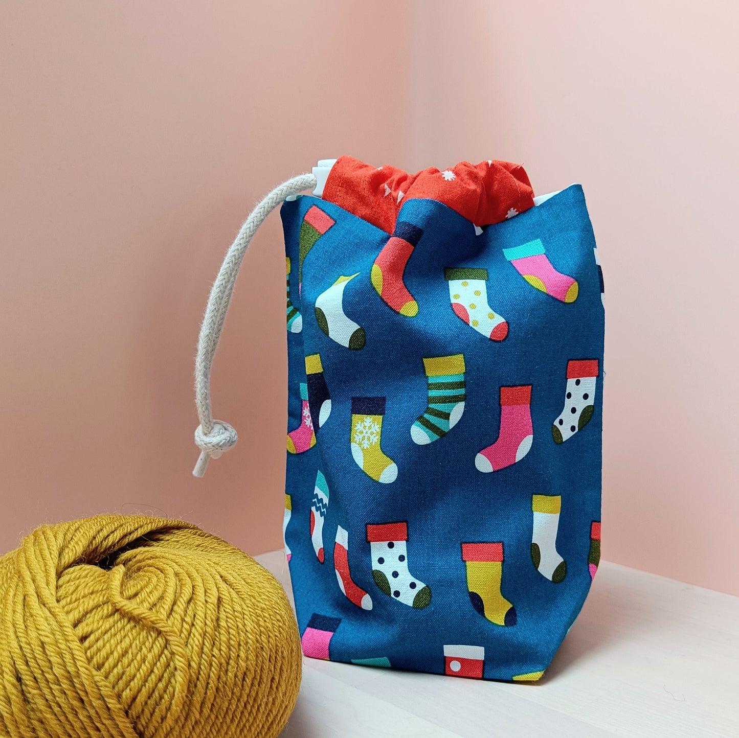 Sock Drawstring Project Bag