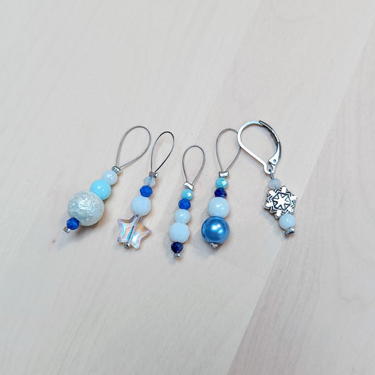 Winter Blues Stitch Marker Set